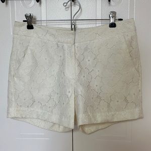 Off White Shorts with flower lace
